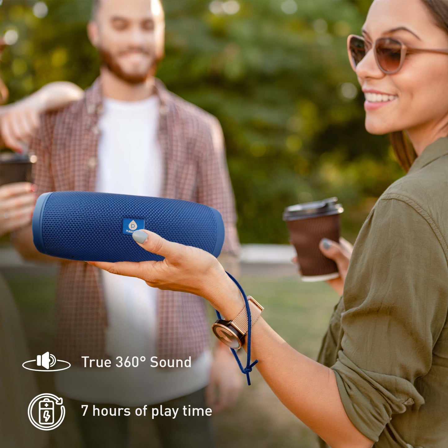 Pursonic Peak Wireless Speaker & Pursonic Waterproof Wireless Speaker Bundle – 360° Hi-Res Sound