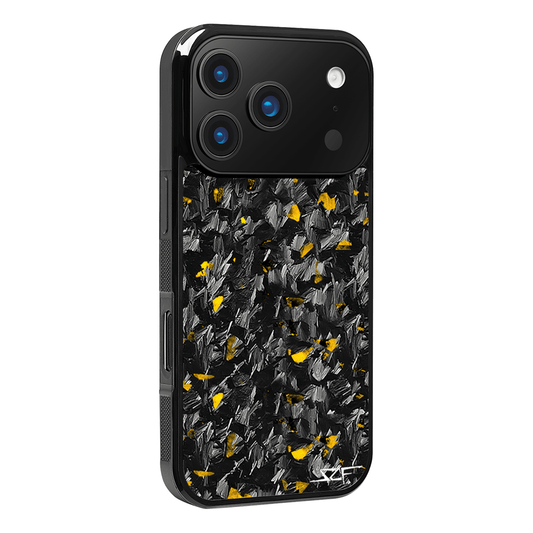 iPhone | Gold Flake Real Forged Carbon Fiber Phone Case | CLASSIC Series